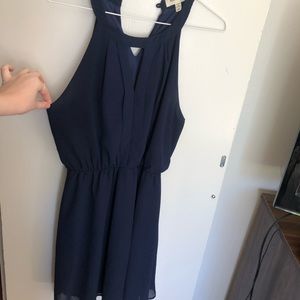 Special occasion chiffon material dress. Navy blue